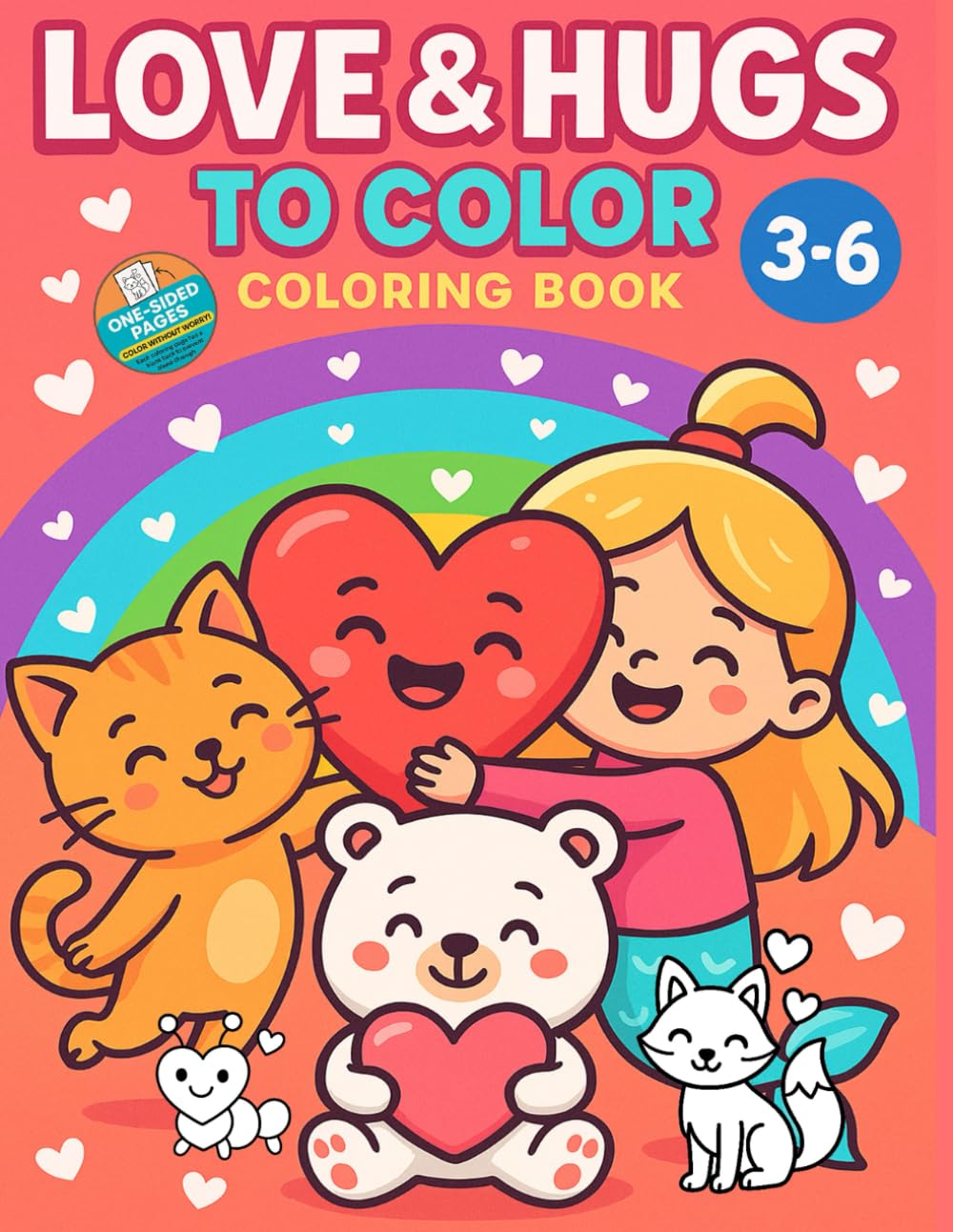 Love & Hugs to Color - single-sided pages: Love & Hugs to Color - A Fun & Educational Coloring Adventure for Kids - single-sided pages to prevent bleed-through and make tearing out artwork easy