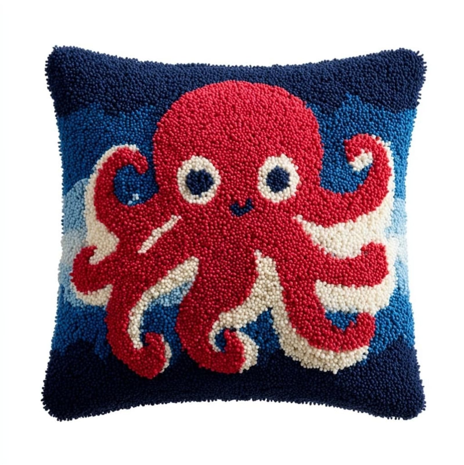 WallustrioaW Latch Hook Pillow Case Kits,Cartoon Octopus