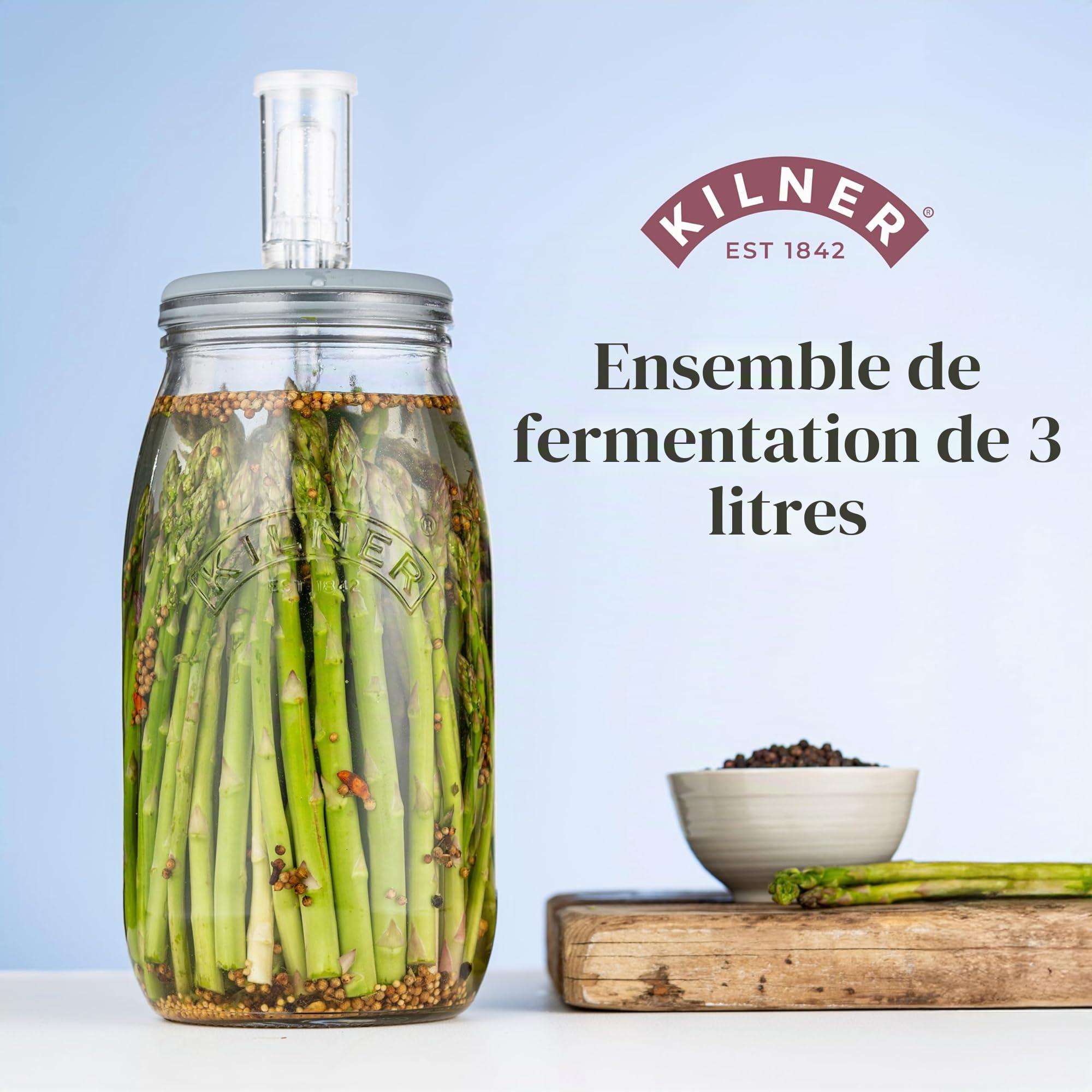 Kilner - Lot de Pots de Fermentation. 3L Fermentation : 3 l, Claire