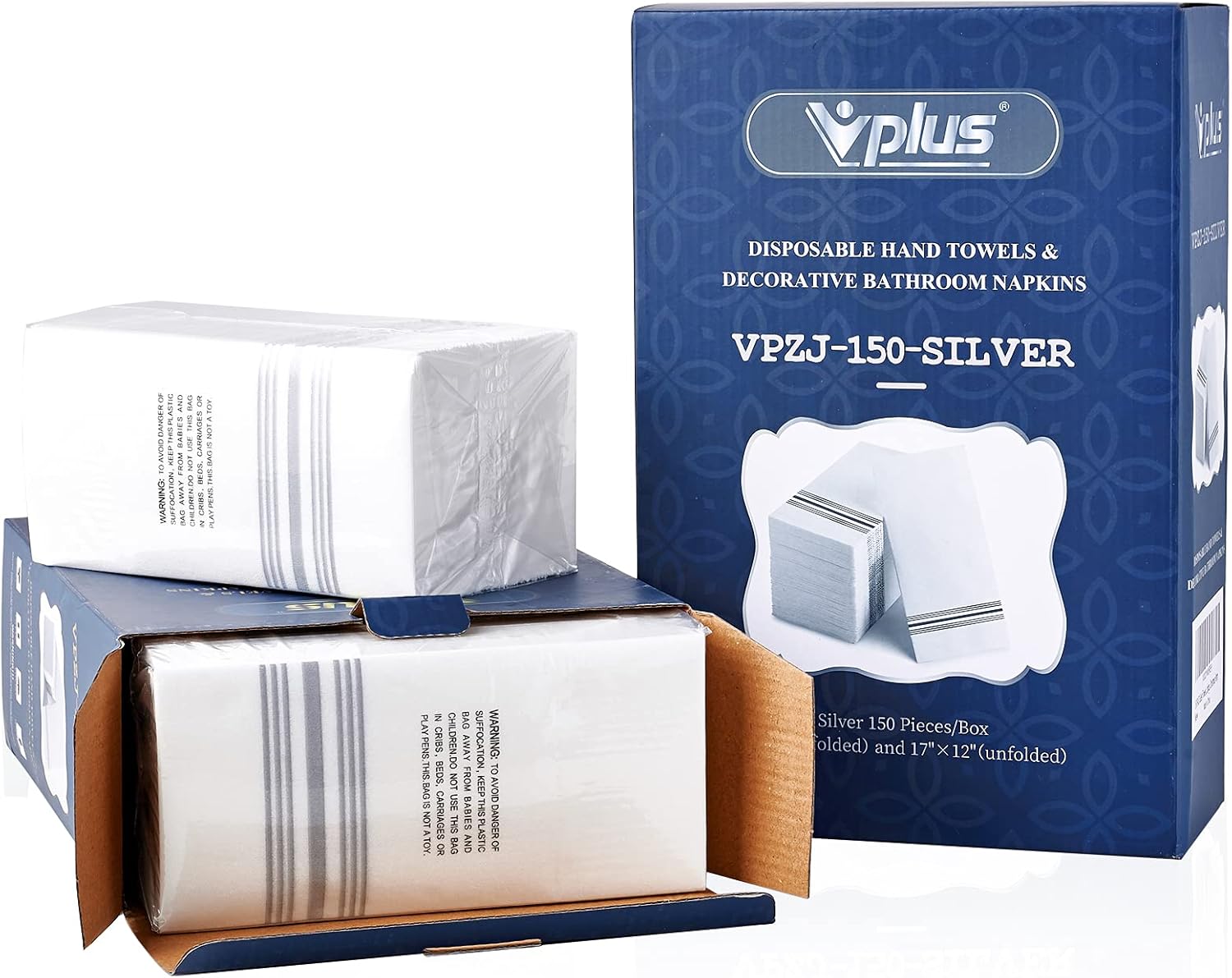 Vplus 150 PACK Guest Towels Disposable Bathroom, Decorative Bathroom Napkins, Soft, and Absorbent Disposable Paper Hand Towel for Dinners, Kitchen, Parties, Weddings, Christmas Party