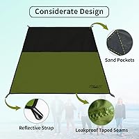 Vista 3 de Frelaxy Manta de Picnic de Bolsillo, Alfombrilla de Playa Impermeable y a Prueba de Arena, Lona de Camping Compacta para Festivales, Senderismo