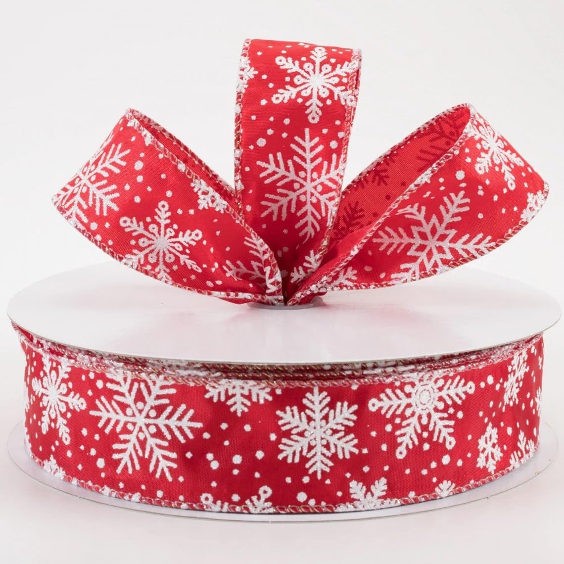 Snowflake Ribbon Pattern Amazon.com: 5 Yards Glittered Snowflakes Red Satin Ribbon, 1.5