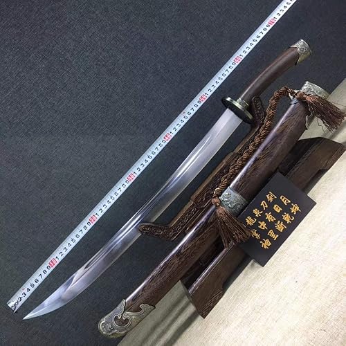 Miniatura 7 de Espada china, espada ancha, Qing dao (hoja de acero de damasco, vaina de palisandro) longitud 29 pulgadas