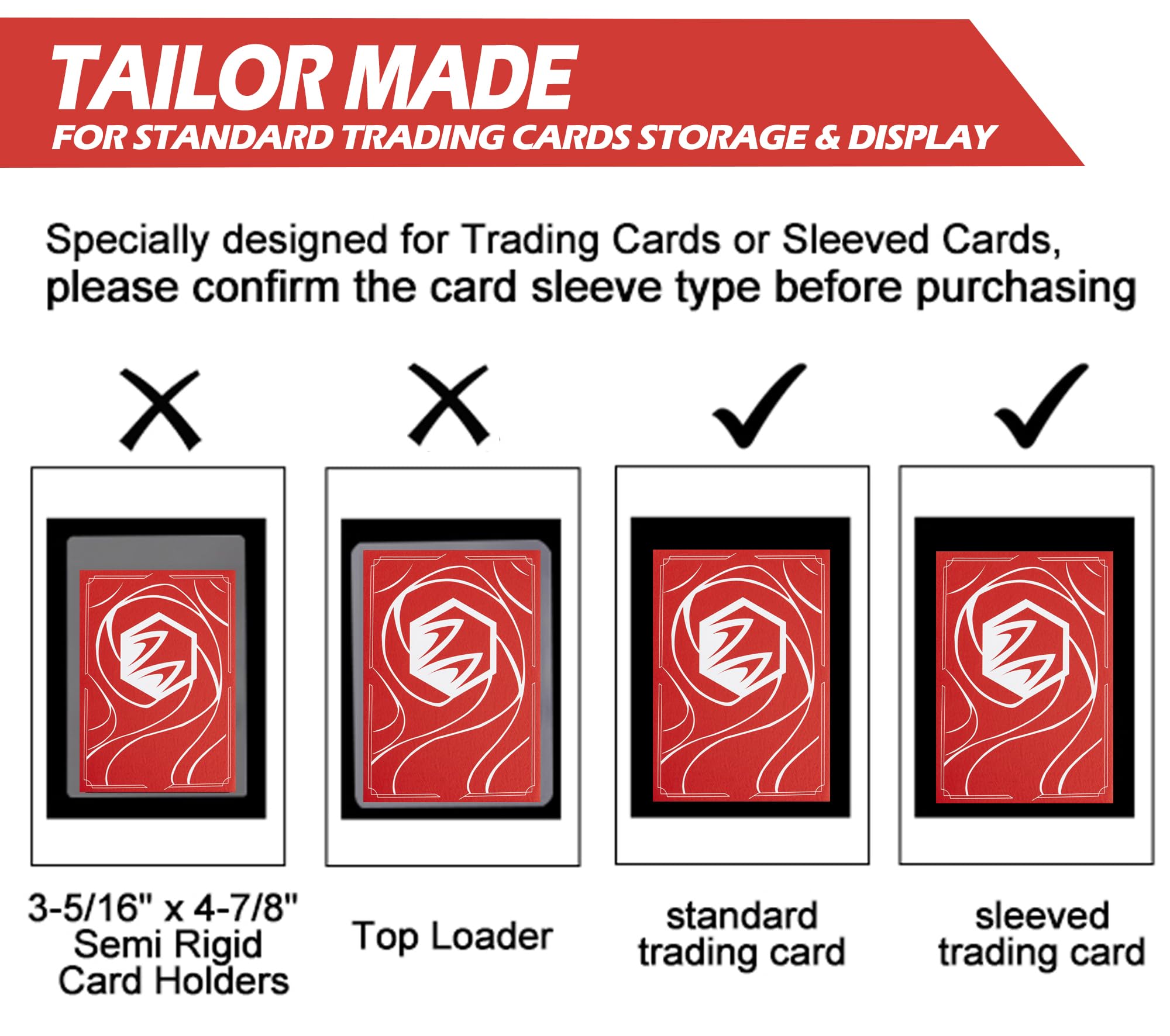 Raccoglitore per carte Lorcana, album di carte collezionabili premium da 16 tasche con maniche compatibile con 1024 carte Lorcana, gettoni e foglio di regole - rosso classico