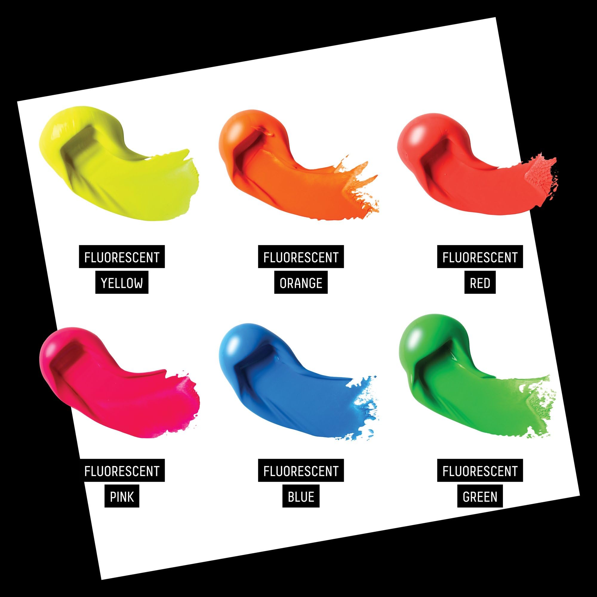 Liquitex Lot de 6 peintures acryliques professionnelles lourdes, 59 ml, couleurs fluorescentes