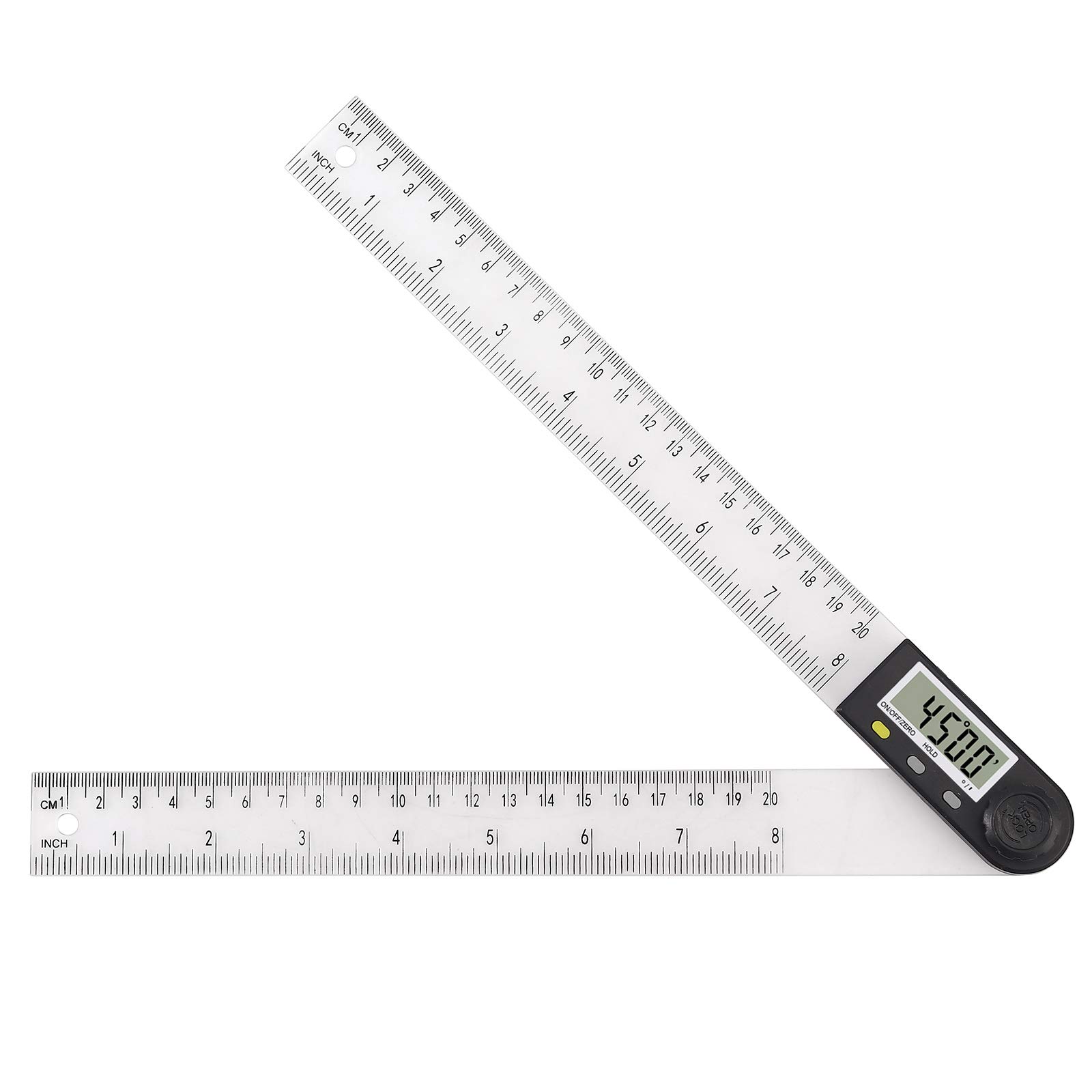 Neoteck Digital Angle Finder Ruler 8 inch/200mm Digital Protractor with Data Hold Function and Zeroing Resetting LCD Display Electronic Spirit Level Gauge Angle Ruler