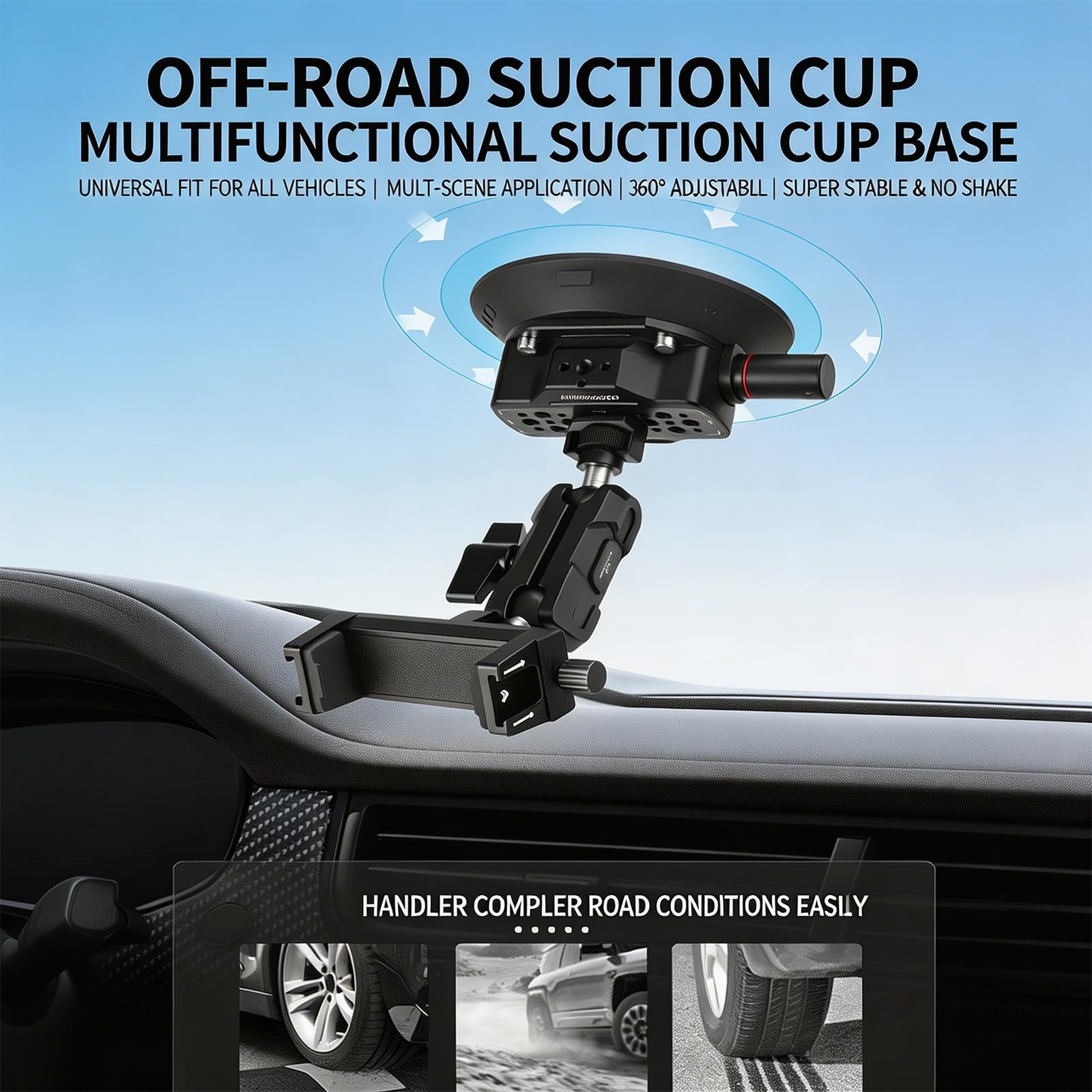 Soporte para cámaras de acción de coche para coche, B