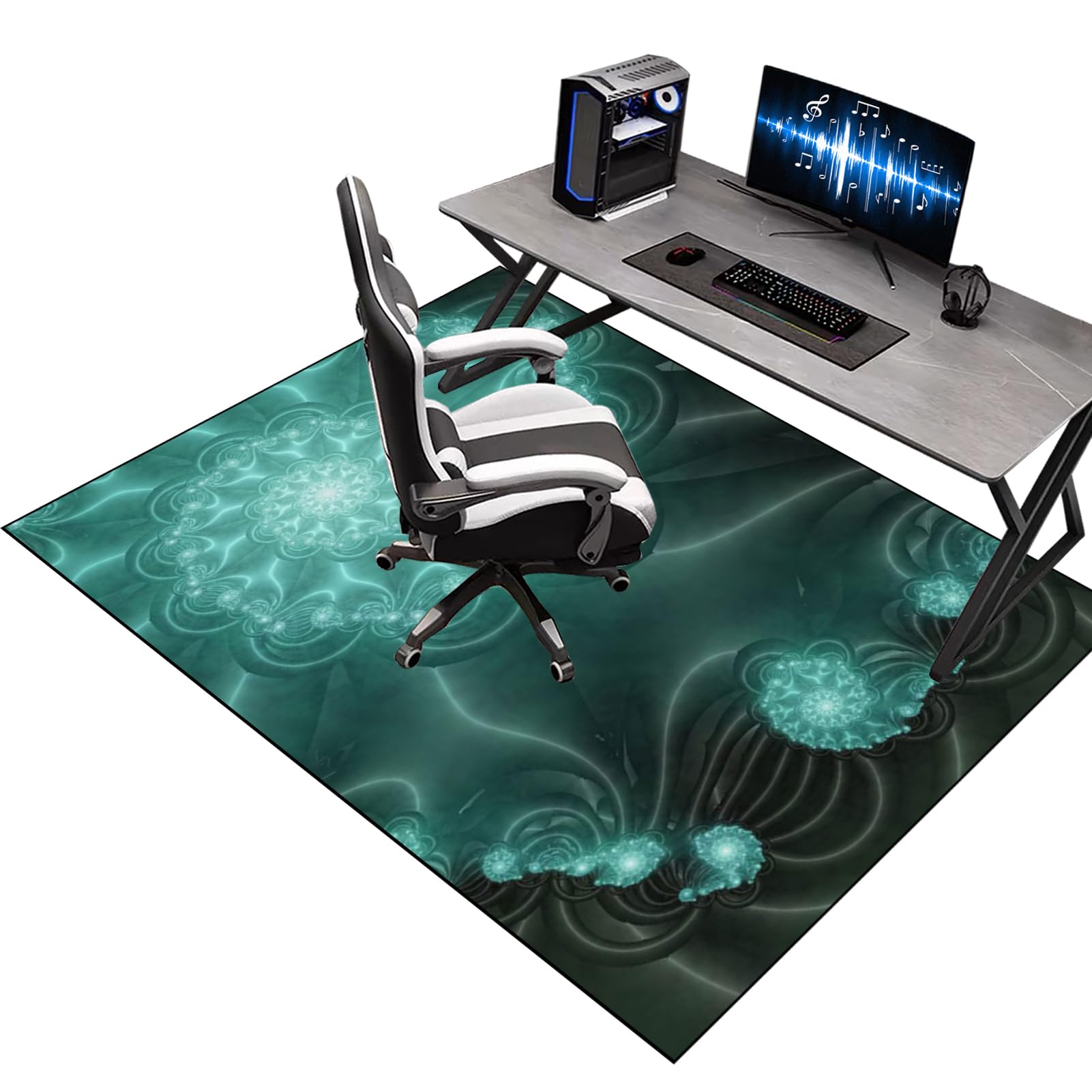 Gaming Chair Mat for Carpet Floor, Office Chair Mat for Hardwood Floor, Desk Chair Mat for Rolling Chairs, 200 x 270 cm Computer Gaming Chair Mat for Wood Floors, Carpet Protector Rug for Tile Floor