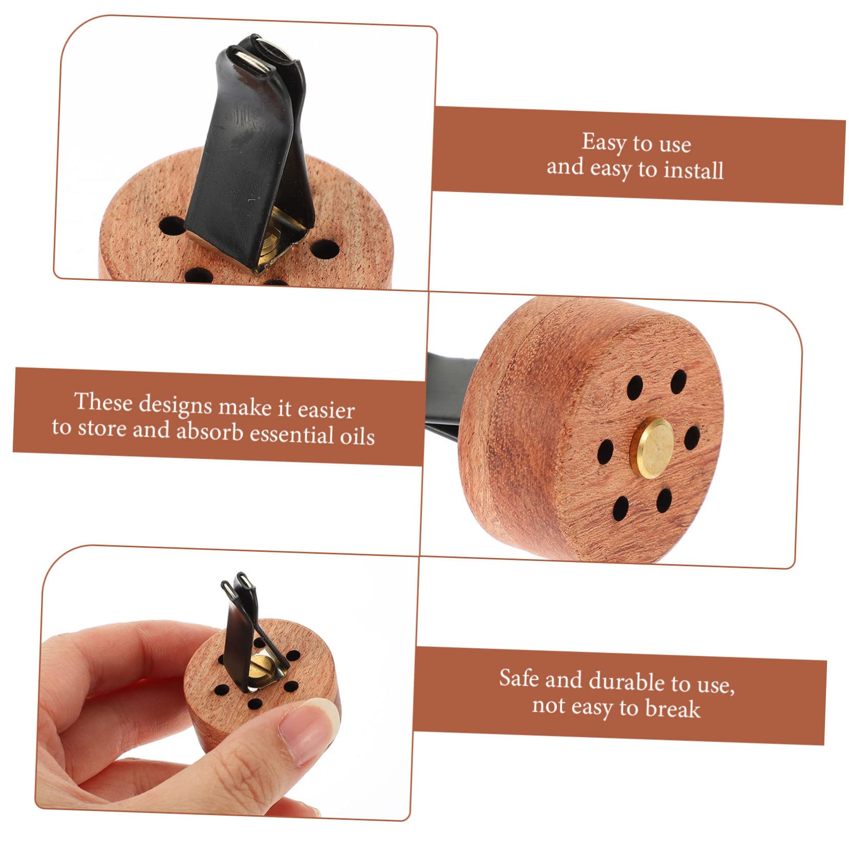 FRCOLOR Diffusore Di Oli Essenziali Diffusore Di Profumo in Legno Elegante 4 Set Per Interni Auto Ufficio 2 Pezzi*4