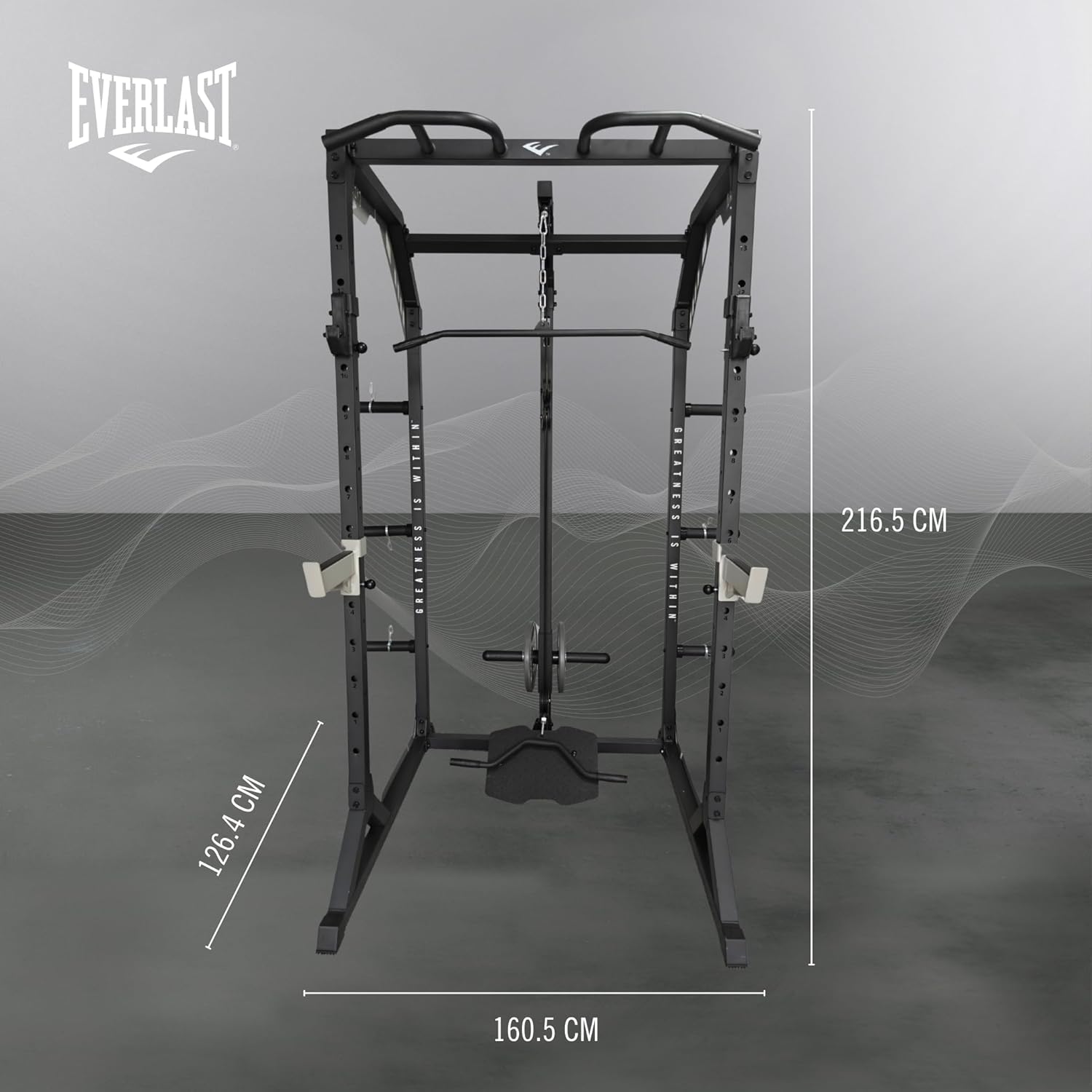 Dimensions of the Everlast Multi-Rack Power Smith Machine