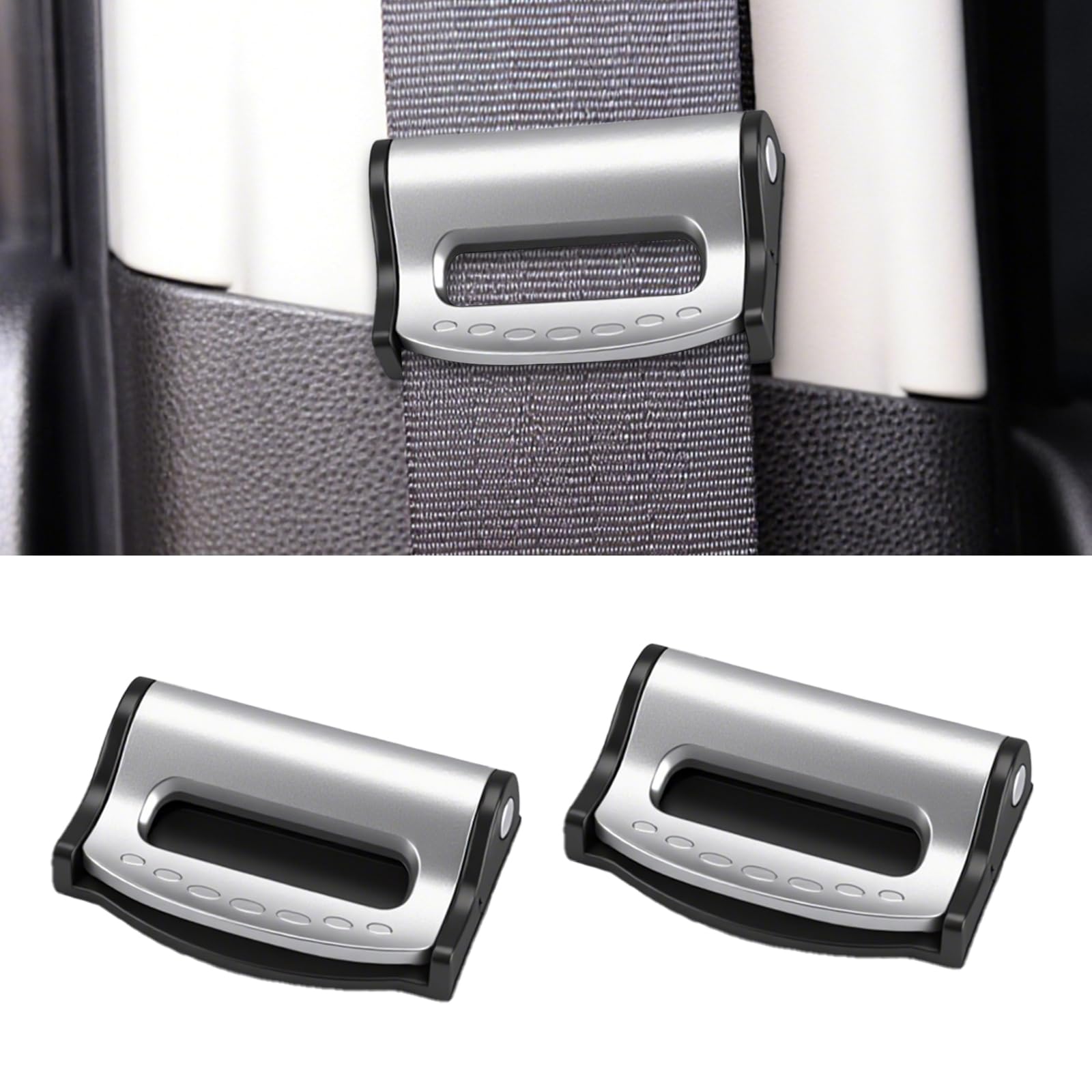 PLALEI 2PCS Car Seatbelt Adjuster, Universal Auto Seat Belt Clips for Adults/Kids, Comfort Car Shoulder Neck Protector Strap Positioner, Seatbelt