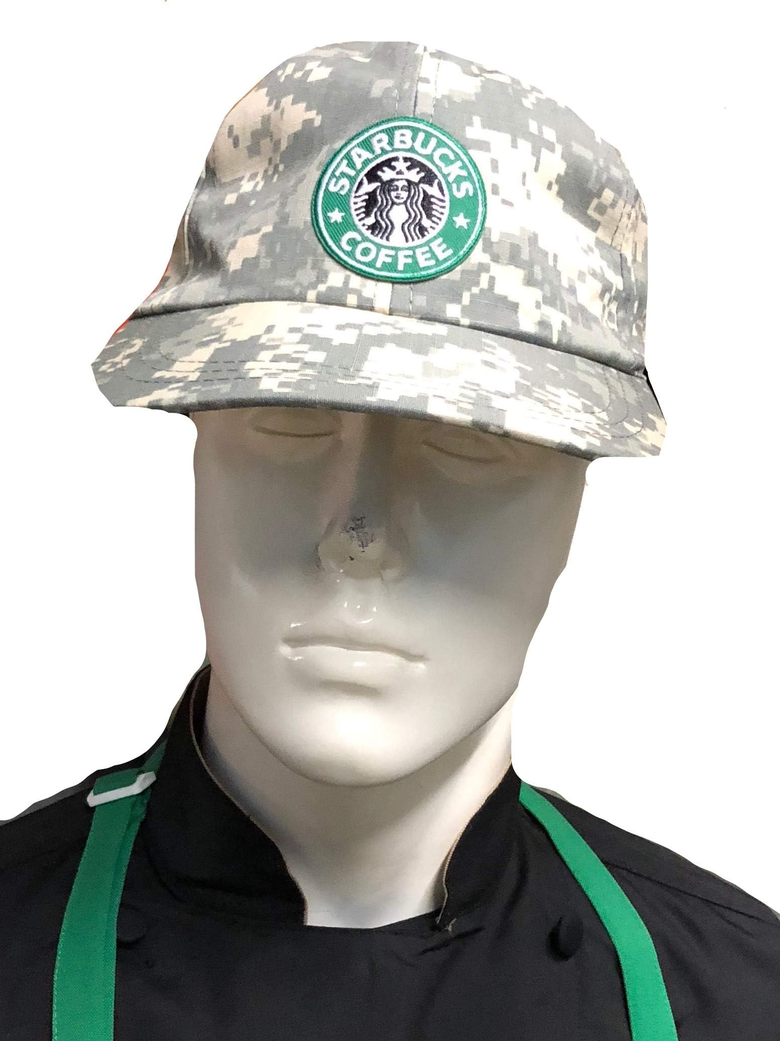Ultimate Aprons Beautiful Kelly Green Apron Center Pocket Embroidered Logo Patch (ADD Military Cap)