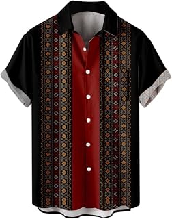 Mens Luau Shirts Short Sleeve Button Down Shirts Mens Hawaiian Shirt 80s 90s Casual Button Down Shirt Short Sleeve Men's Novelty Hawaiian Button Down Shirts Mens T Shirts JANUK30723SALE09645 Black