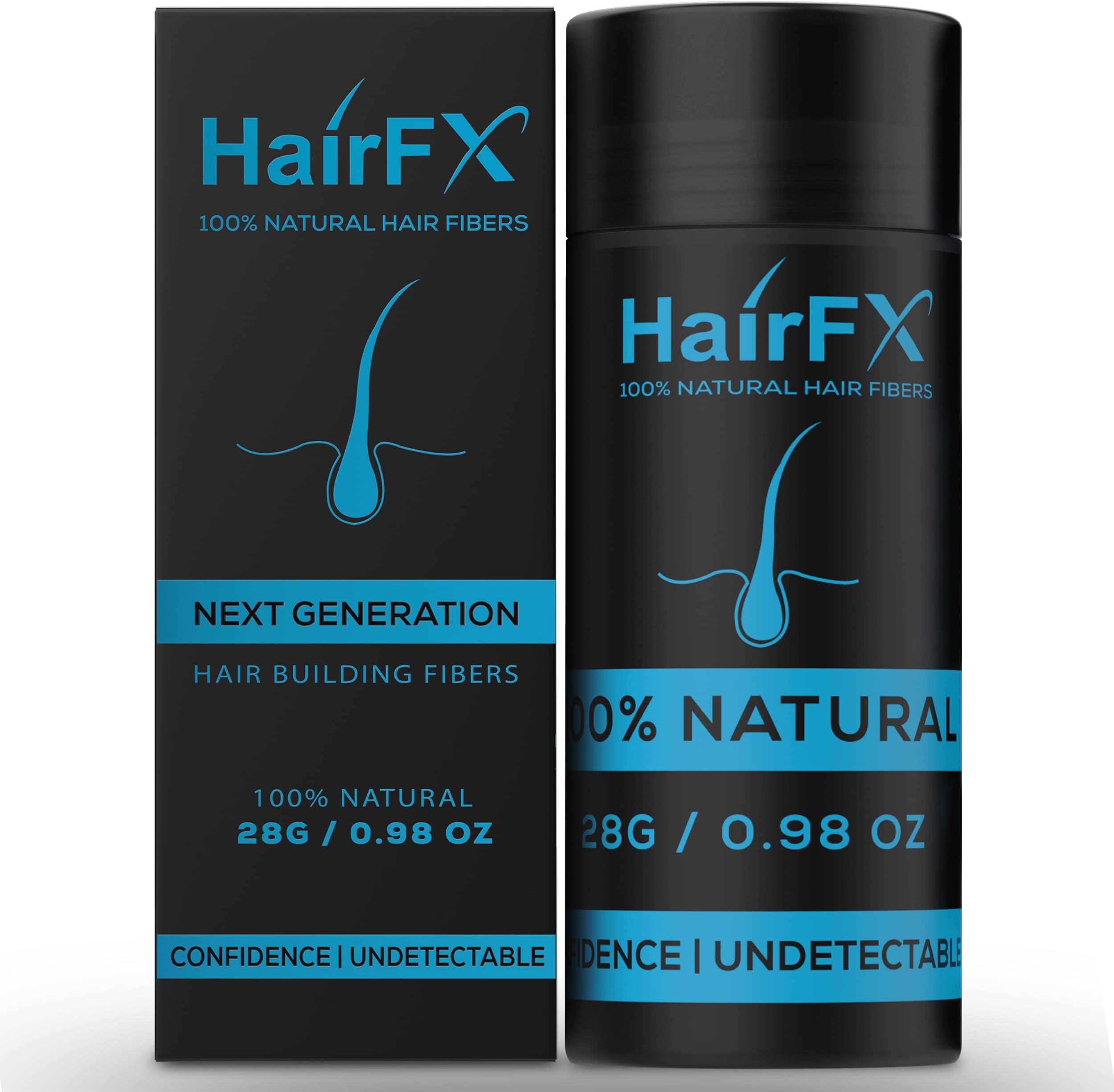 Hair Fibers for Thinning Hair (LIGHT BROWN) Undetectable & Natural - Giant 28g Bottle – Hair Thickener + Instant Thicker Fuller Hair - Completely Conceals Hair Loss in 15 Second for Women & Men