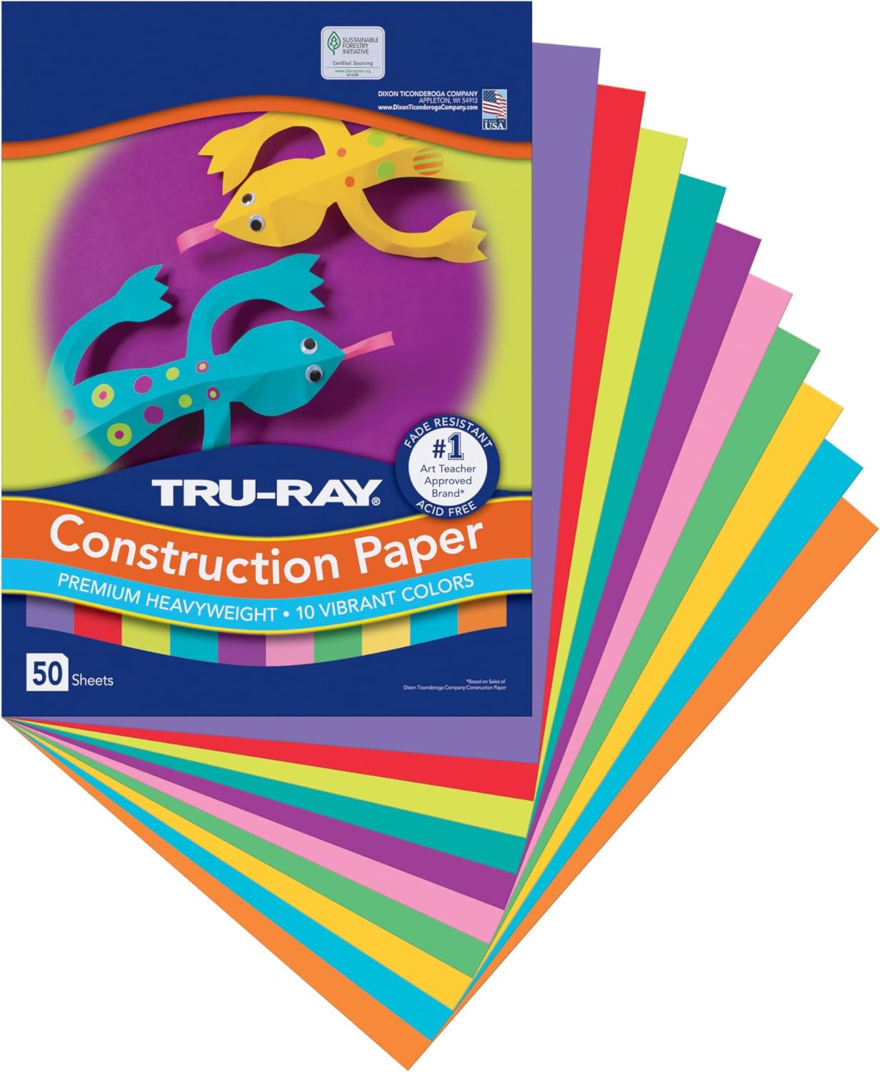 Tru-Ray Construction Paper, 10 Vibrant Colors, 9