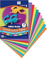 Tru-Ray Heavyweight Construction Paper, 10 Vibrant Colors, 9x12 Inches, 50 Sheets - Tough, Fade-Resistant for Crafts