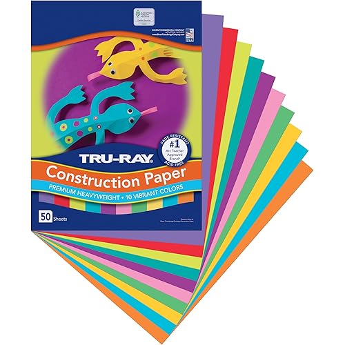 Tru-Ray Construction Paper, 10 Vibrant Colors, 9" x 12", 50 Sheets