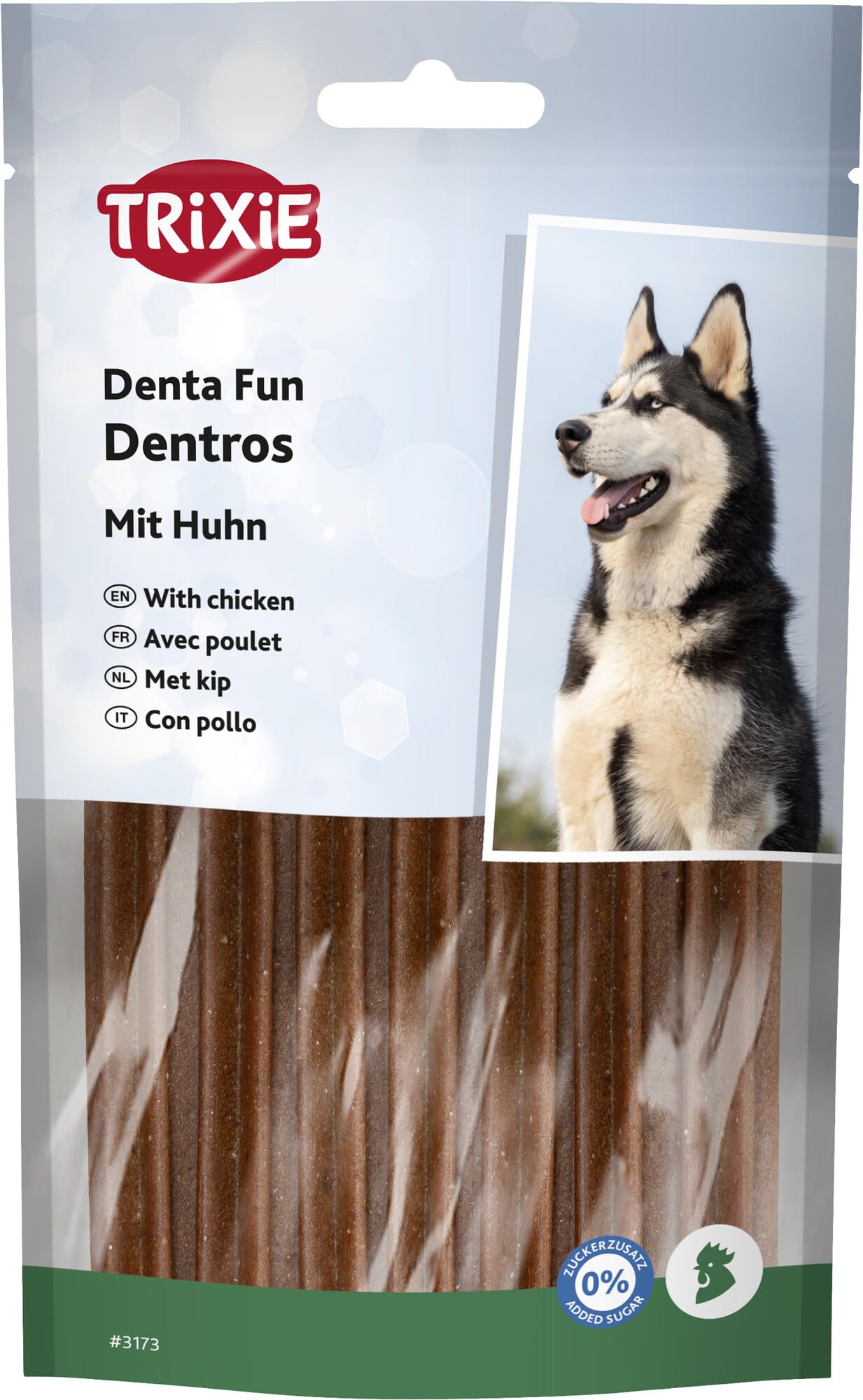 Trixie Dentros Denta Fun Mini pollo, con pollame per cane, 180 g