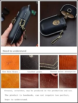 Fanyixuan Handmade Leather Eyeglass Case Hard Shell Retro Men And