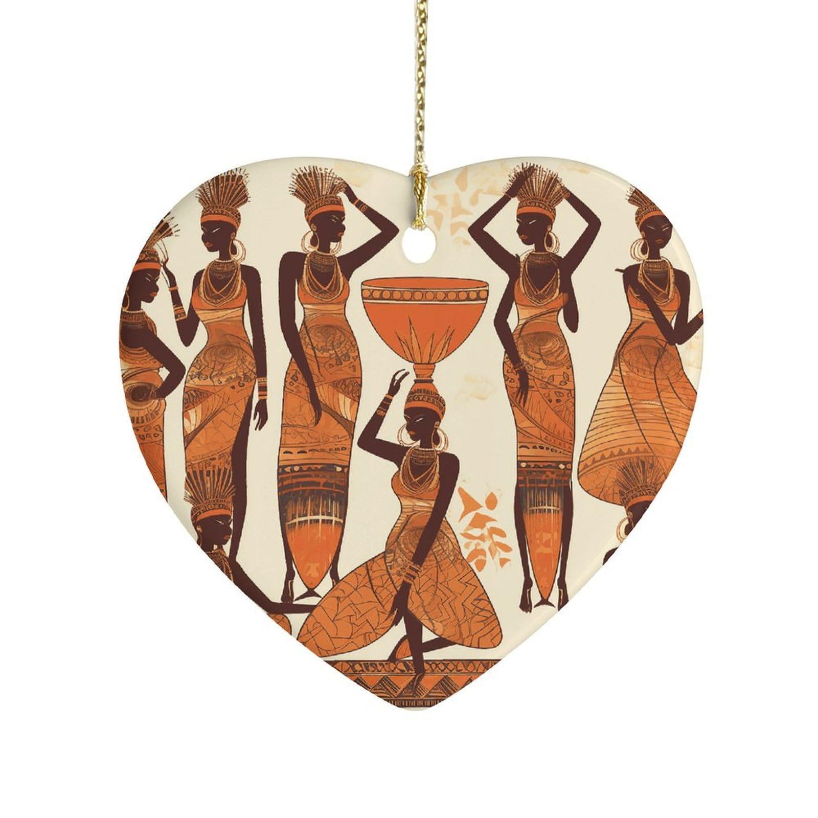 Fekiloot Style African Tribal Woman Ceramic Ornament Home Decor Keepsake