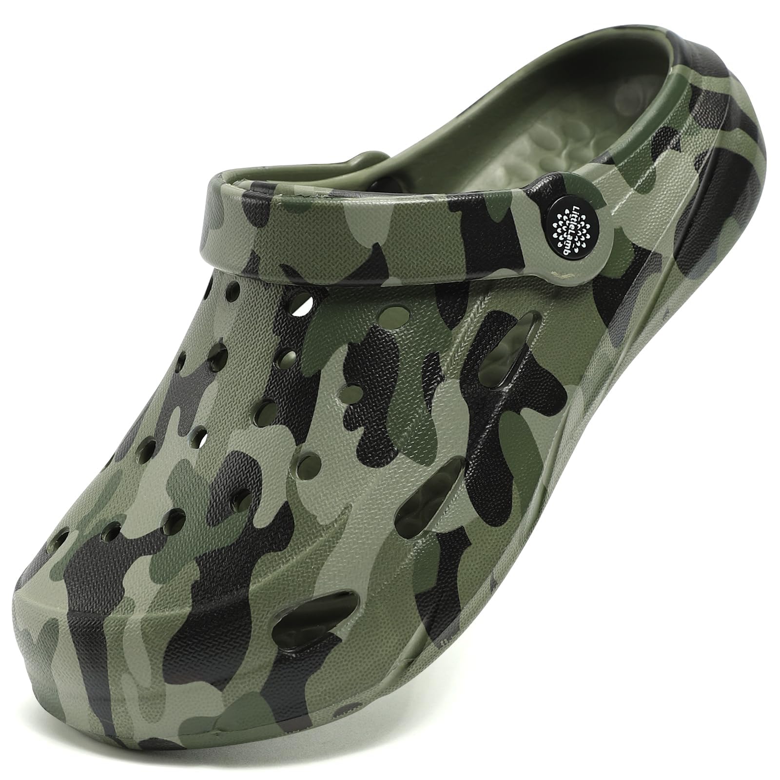 Photo 1 of JOYFULTYKES Kids Boys Girls Classic Camo Beach Clogs | Lightweight Water Sandals - Quick-Dry Non-Slip Light and Durable ?Little Kid/Big Kid? Size 6 Big Kid Green Camo