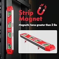 Vista 3 de WORKPRO 12 Inch Torpedo Level, Magnetic Small Leveler Tool, Plumbing Level with Pitch Vial, Aluminum Reinforced, 4 Bubbles, V-Groove for Conduit