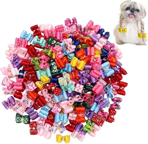 Miniatura 5 de FZBNSRKO - 10 lazos para perros, gatos y perros, doble lazo para el pelo de perro pequeño, accesorios de aseo (0.8 x 1.2 pulgadas)