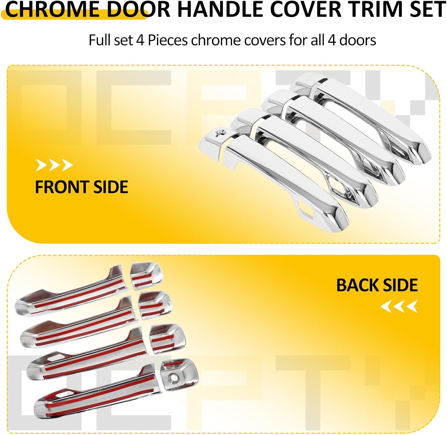 OCPTY 4PCS Door Handle Covers for Toyota Highlander 2008-2013 Driver Side & Passenger Side Door Pull Handle Covers