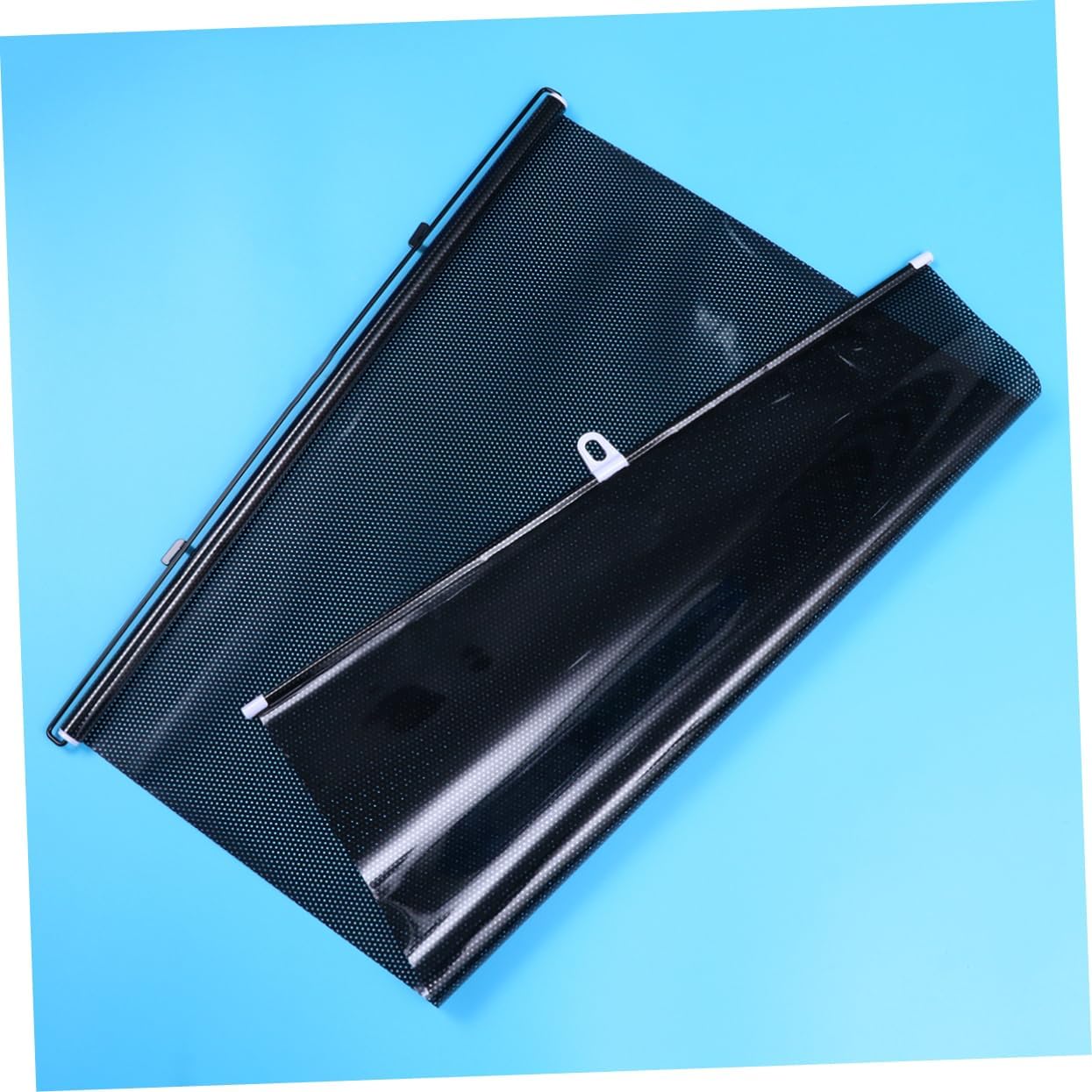 2Set Retractable Sun Shade Curtains Black Vehicle Window Roller Blinds for Privacy UV Protection Heat Reduction Durable for Cars and Suvs