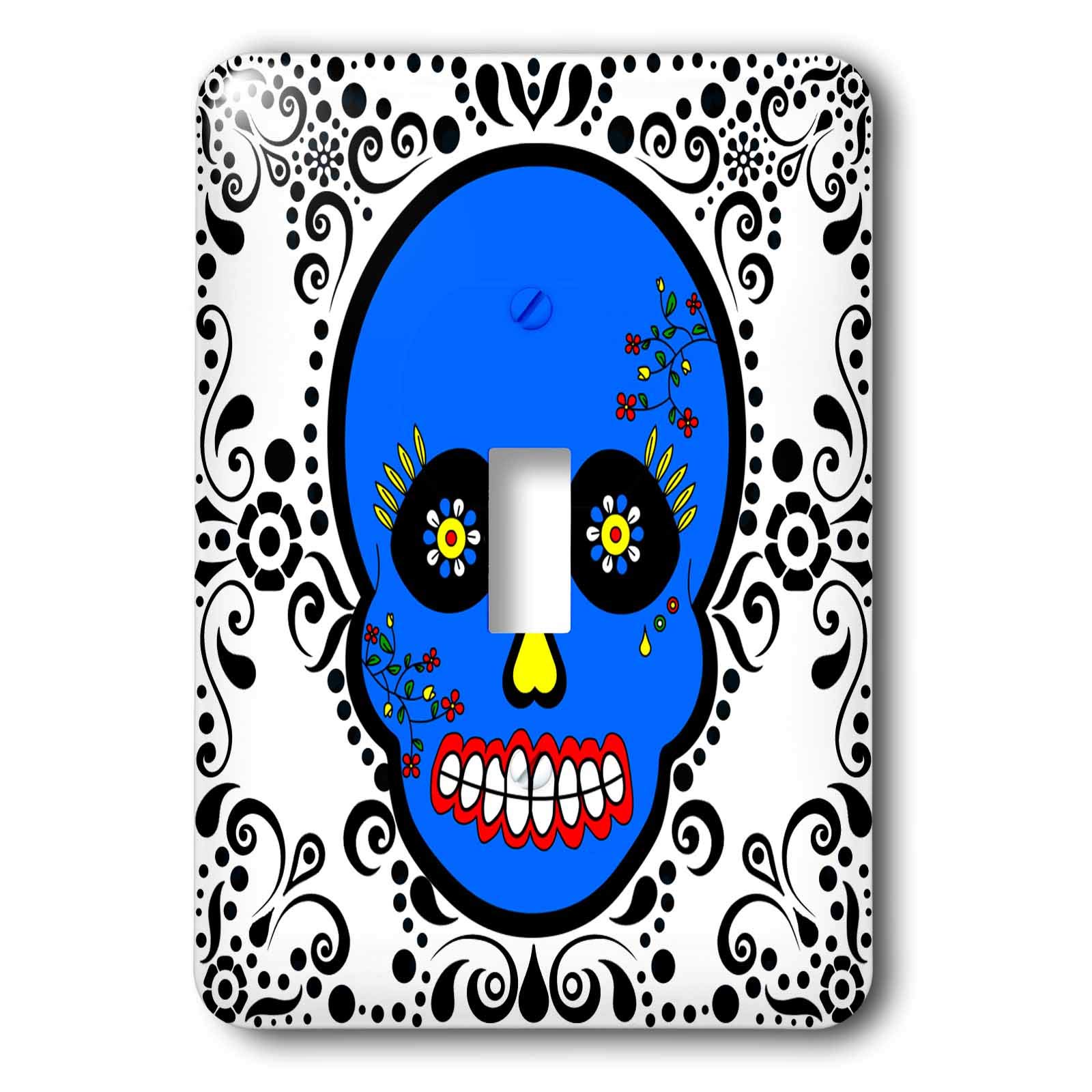 Interrupteur baïonnette de qualité supérieure 3dRose motif crâne de sucre noir et bleu