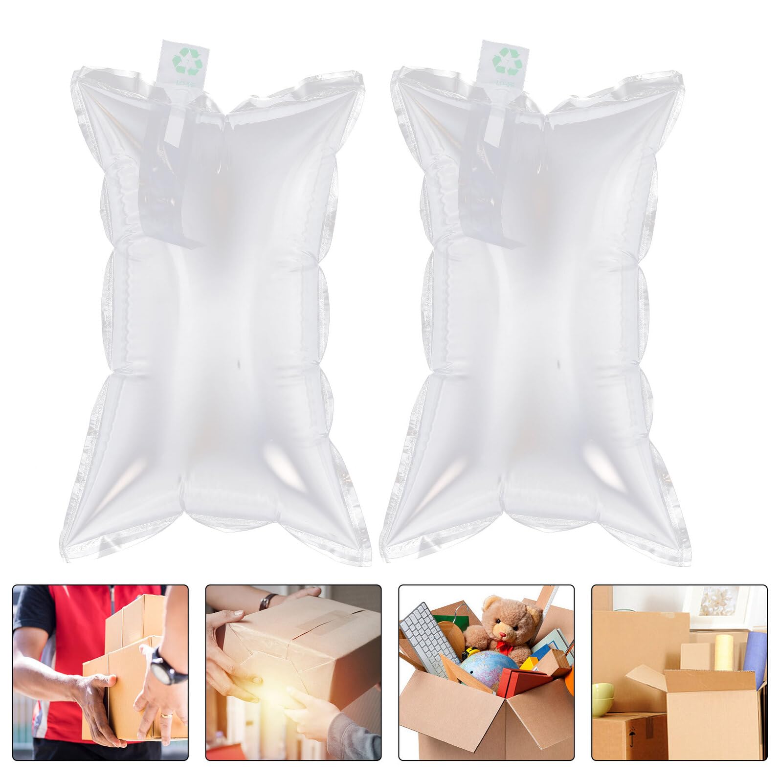 BESTonZON Lot De 100 Paquet Gonflables D’emballage 25x40 Cm En Film Anti-collision, Coussins D’air Légers Et Recyclables Pour Protection Fragile, Calage Sécurisé Pour Expédition Et Emballage