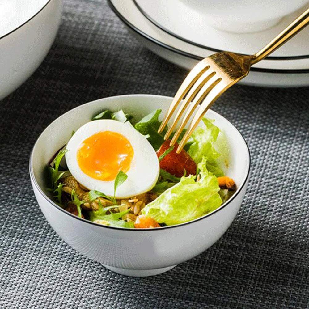 Ensaladera Cuencos de arroz de cerámica de 4 piezas for comer cuencos creativo hogar pequeño fideos sopa de fideos cuenco pequeño restaurante restaurante conjunto 11.5 * 6 cm pequeña capacida