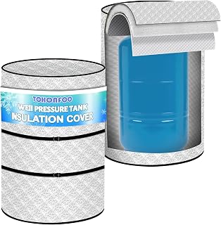 Round Well Pressure Tank Cover, Water Well Tank Covers Insulated, Insulated Well Pump Cover, 3 Layers Water Tank Insulation Blanket for Winter Freeze Proof, 20"Dia x 34"H