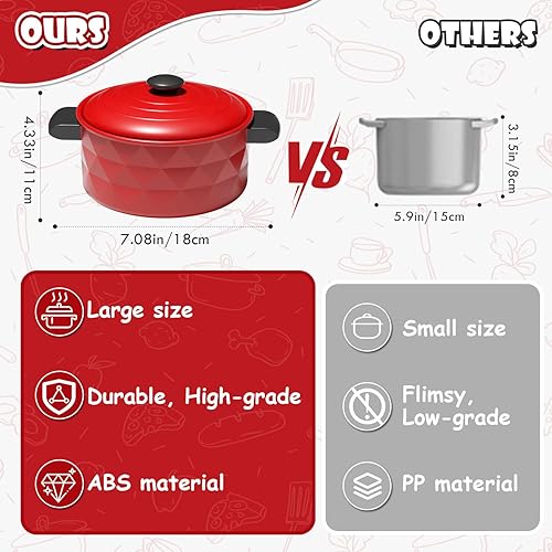 Miniatura 3 de Lehoo Castle Juego de accesorios de cocina, juegos de ollas y sartenes para la cocina de los niños, juegos de comida para niños, juego de cocina