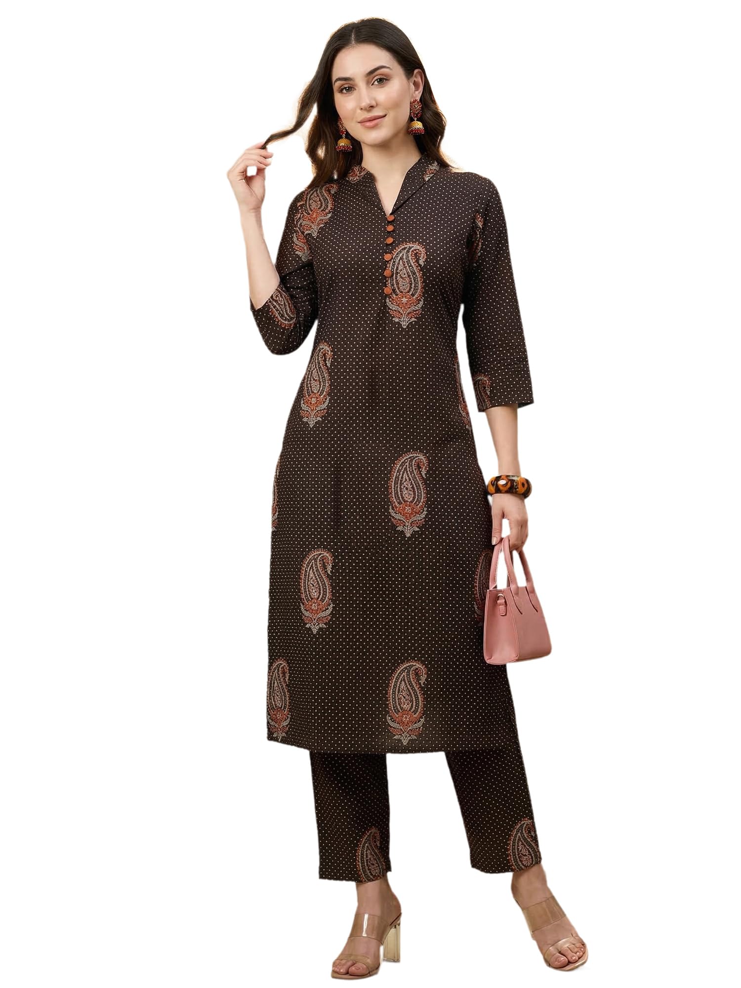 indo era Women Pure Cotton Kurta Palazzo Set | Printed Kurta with Palazzo Pants | Summer Friendly, Office Wear Co-Ord Set |-picture-17