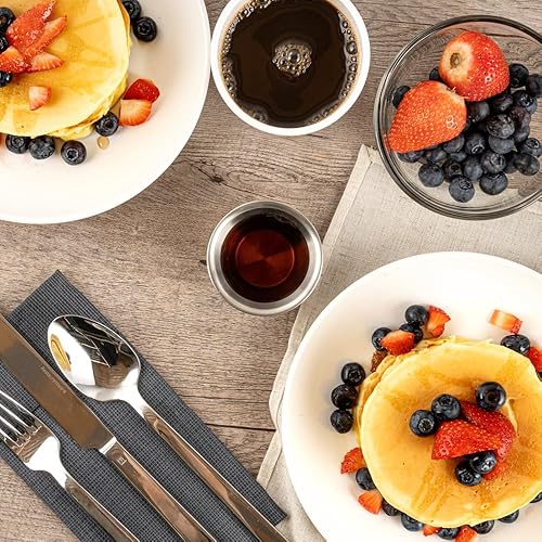 Miniatura 9 de Restaurantware Tazas de salsa de 2 onzas, 10 tazas redondas para condimentos y porciones individuales, apilables, tazas de acero inoxidable