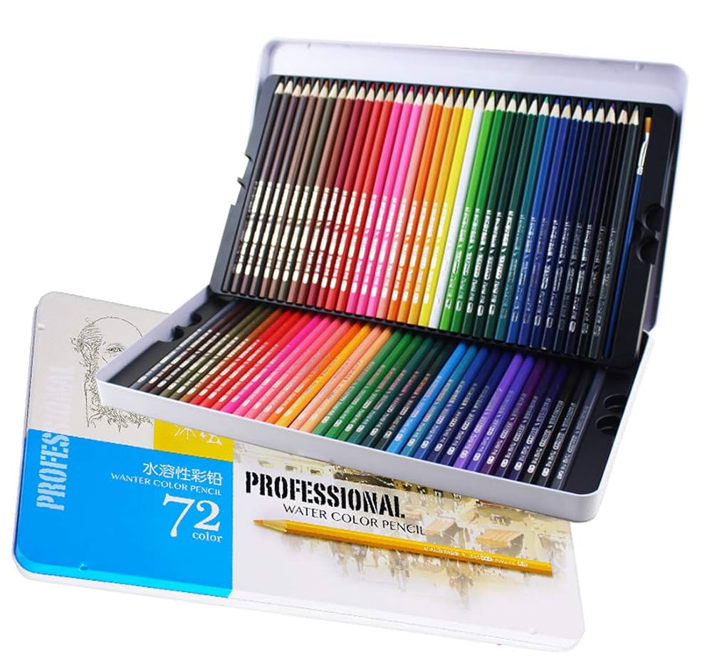 色鉛筆色彩画　12.8×18.2サイズ フレーム付き 色鉛筆色彩画 12.8×18.2サイズ フレーム付き Amazon | 74コ入り