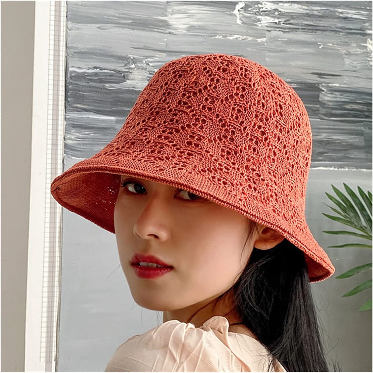 Sombrero de cubo for mujer, gorra de pescador elegante, gorras de pescador con protección solar for mujer, sombreros de paja for mujer, sombrero de visera de ala grande for playa al aire libre de vera