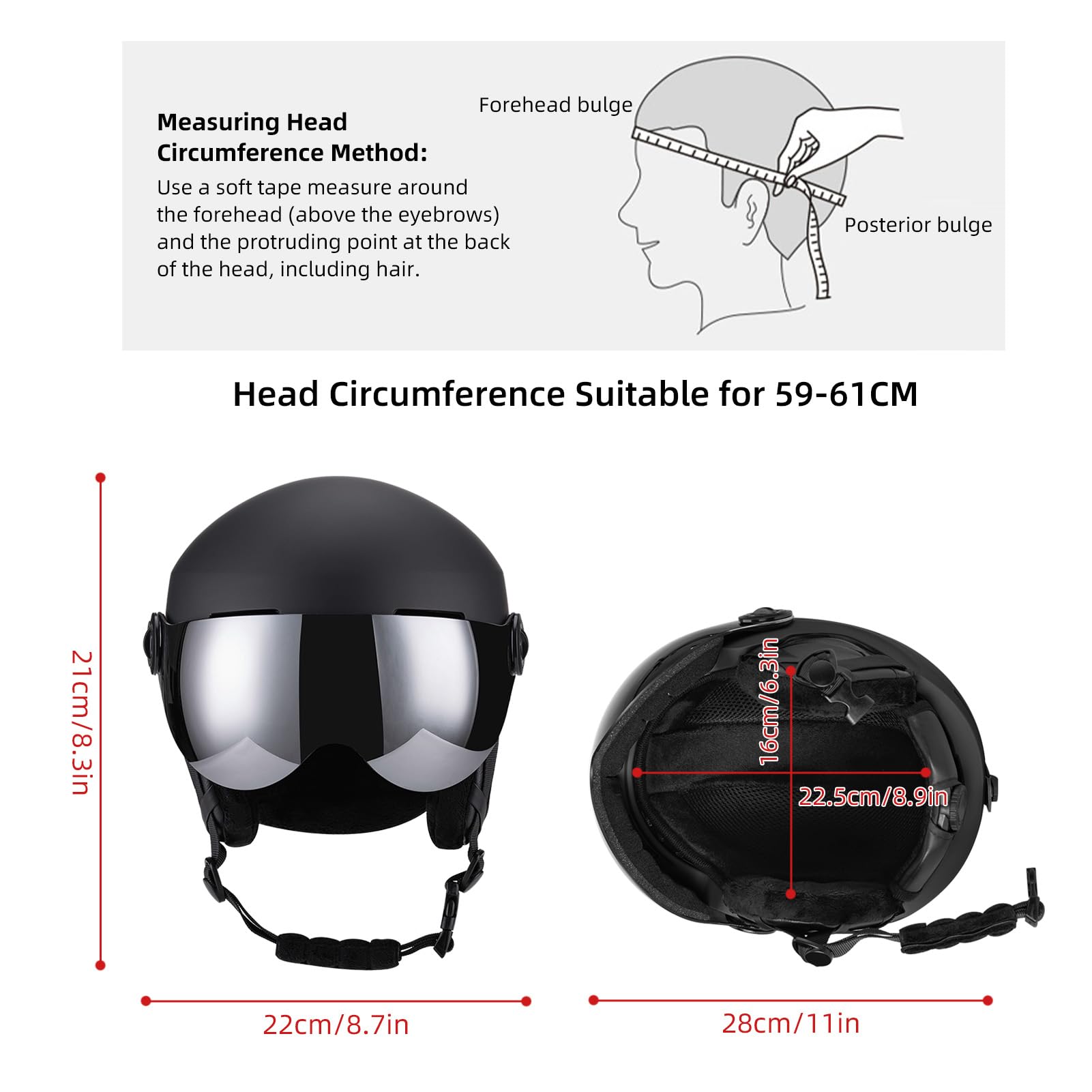 Kask sportowy Hominas Snow Pogrubiona skorupa PC i podszewka EPS