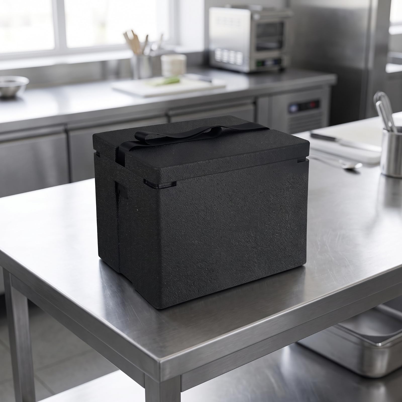 Nevera Espuma con Tapa Ligera | Portátil, Caja Térmica con Correa Mano, Maletín Isotérmico Correa Mano, para Picnic, Negro, 20L