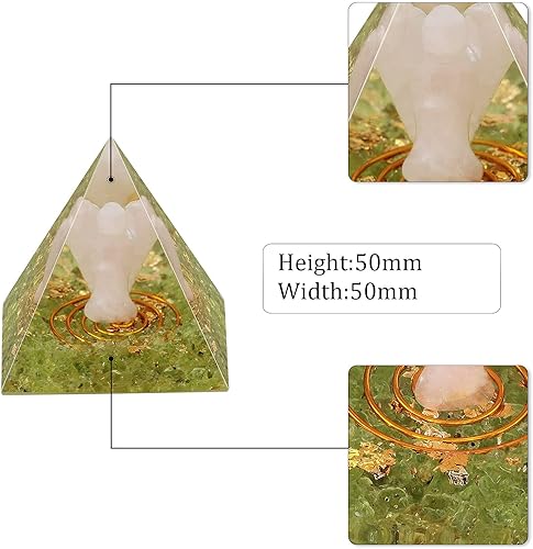 Miniatura 3 de Rockcloud Gurdian Angel Orgone Pyramid Healing Crystal Stone Generador de energía Blanacing Chakra para Yoga Meditaion Protection, Peridoto