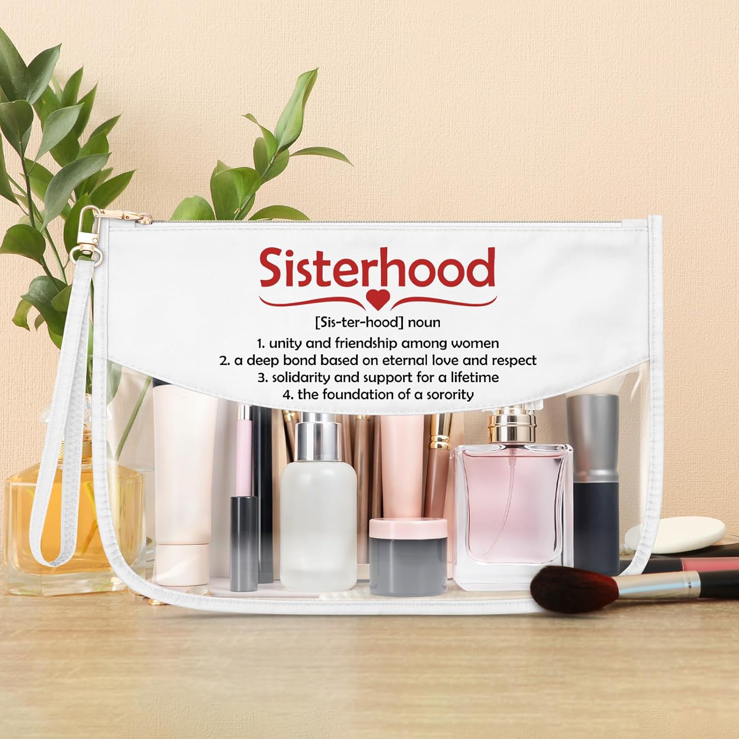 Sisterhood Gifts for Girl Women Makeup Bag Dst Sorority Gift Sisters Present from Sister Cosmetic Bag Valentines Galentines Day Friendship Present for Her Girlfriend Travel Pouch with Zipper - Image 5