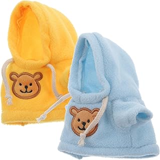 Zerodeko 2 Pçs Roupas De Urso De Pelúcia Camisas De Urso De Pelúcia Mini Urso Boneca Roupas De Pelúcia Urso Com Capuz Animal De Pelúcia Vestir-Se Roupas De Boneca De Pelúcia