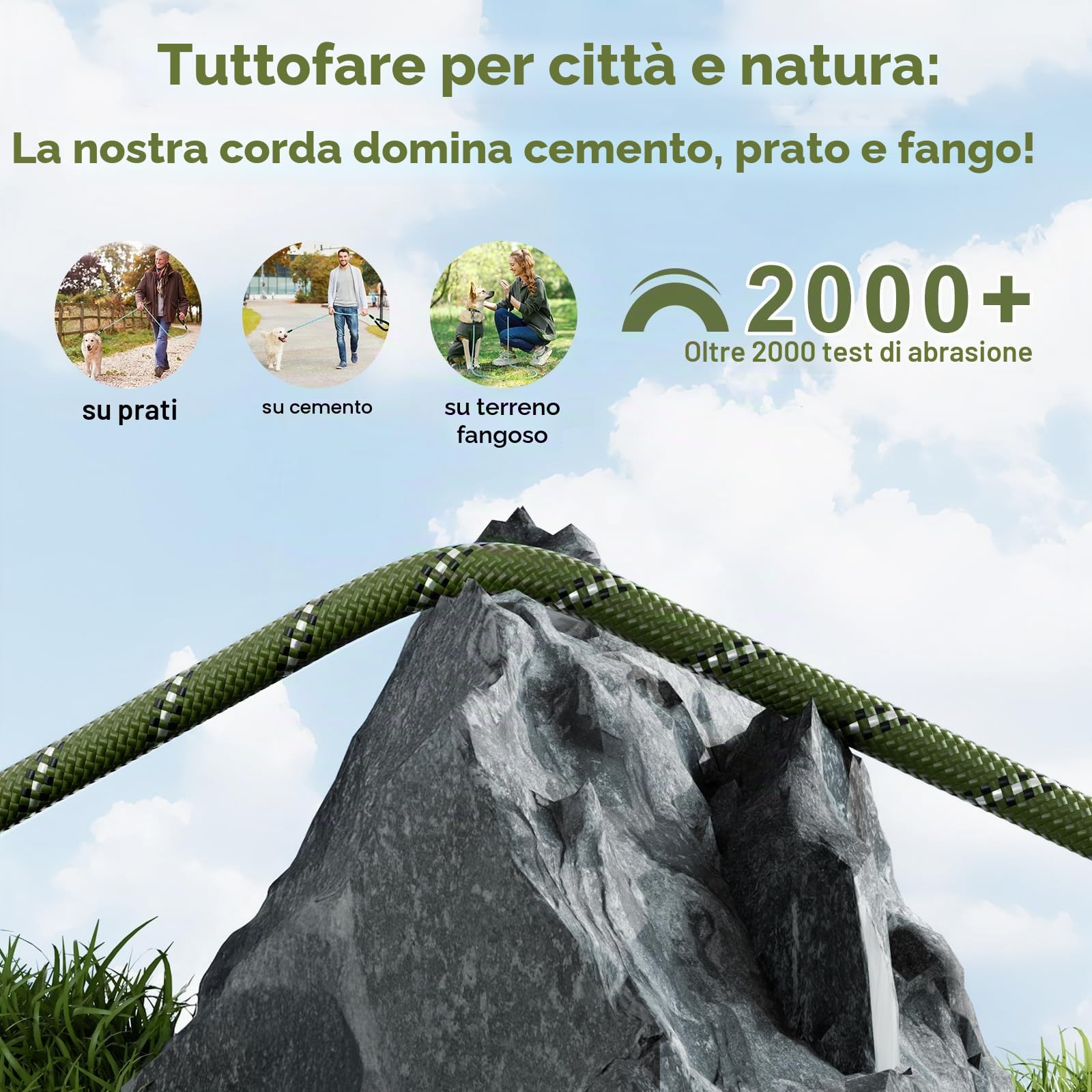 X XBEN Guinzaglio Addestramento per Cani,1,5M 2M 3M 5M 6M 10M 15M 20M 25M 30M Resistente e Durevole Guinzaglio,Lunghina per Cane con Gancio di Sicurezza e Maniglia Imbottita,per Tutti i Cani