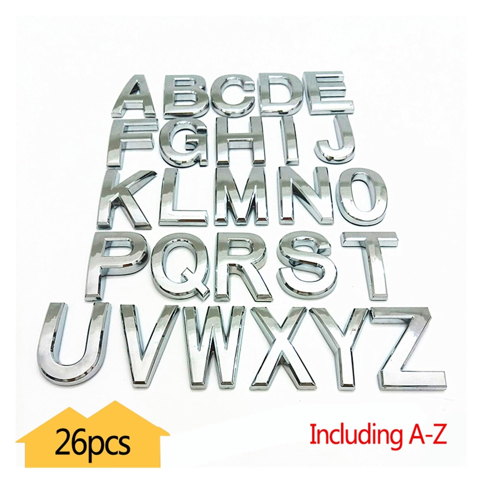 Juego De Pegatinas Con Números Casa AZ, 5cm/7cm, Placa Plateada, Dirección Puerta Del Hotel, Dígitos, Adhesiva, Señal Plástico ABS, 1(5CM)