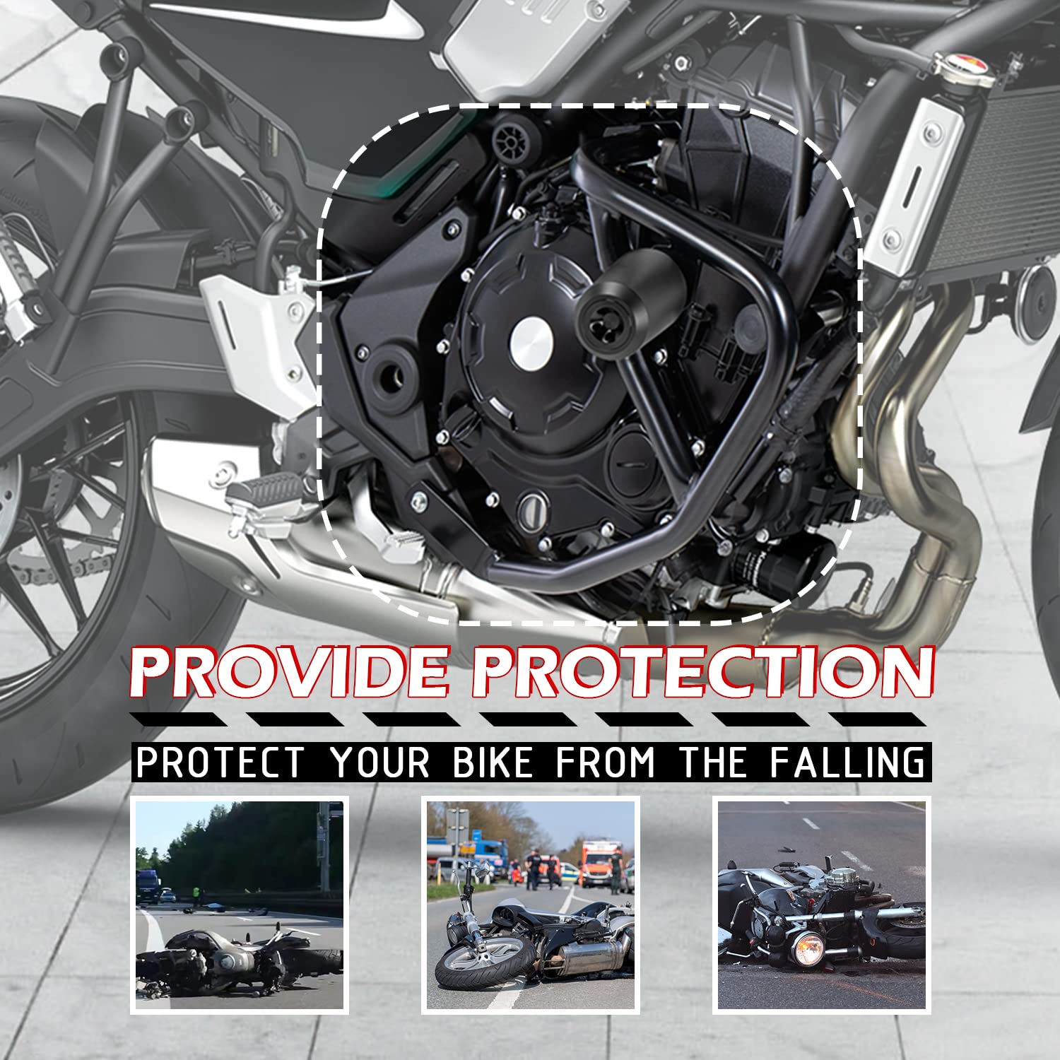 Barras de choque de carretera para moto, marco deslizante, parachoques, tanque y barra de protección del motor para Ka.wasaki Z650RS Z650 RS Z 650 RS 2022 2023 Protector contra caídas de tanque de gas