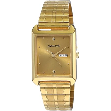 sonata golden wrist watch