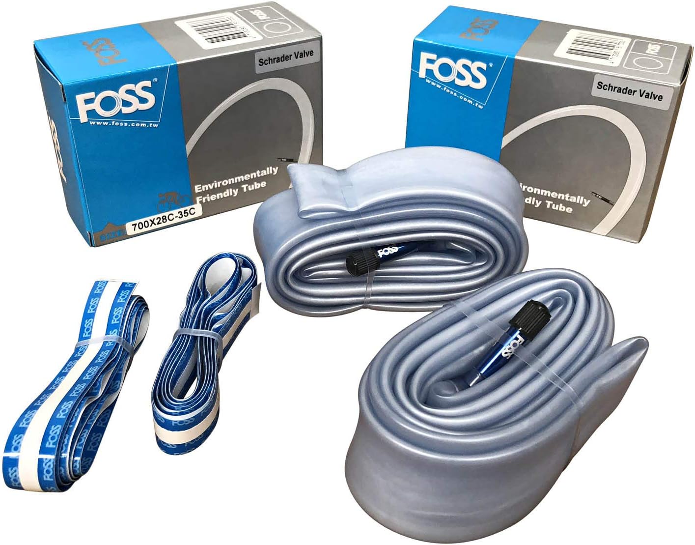 FOSS Bike Environmentally Friendly Inner Tubes 700 x 28-35C, Schrader Valve (2 Pack)