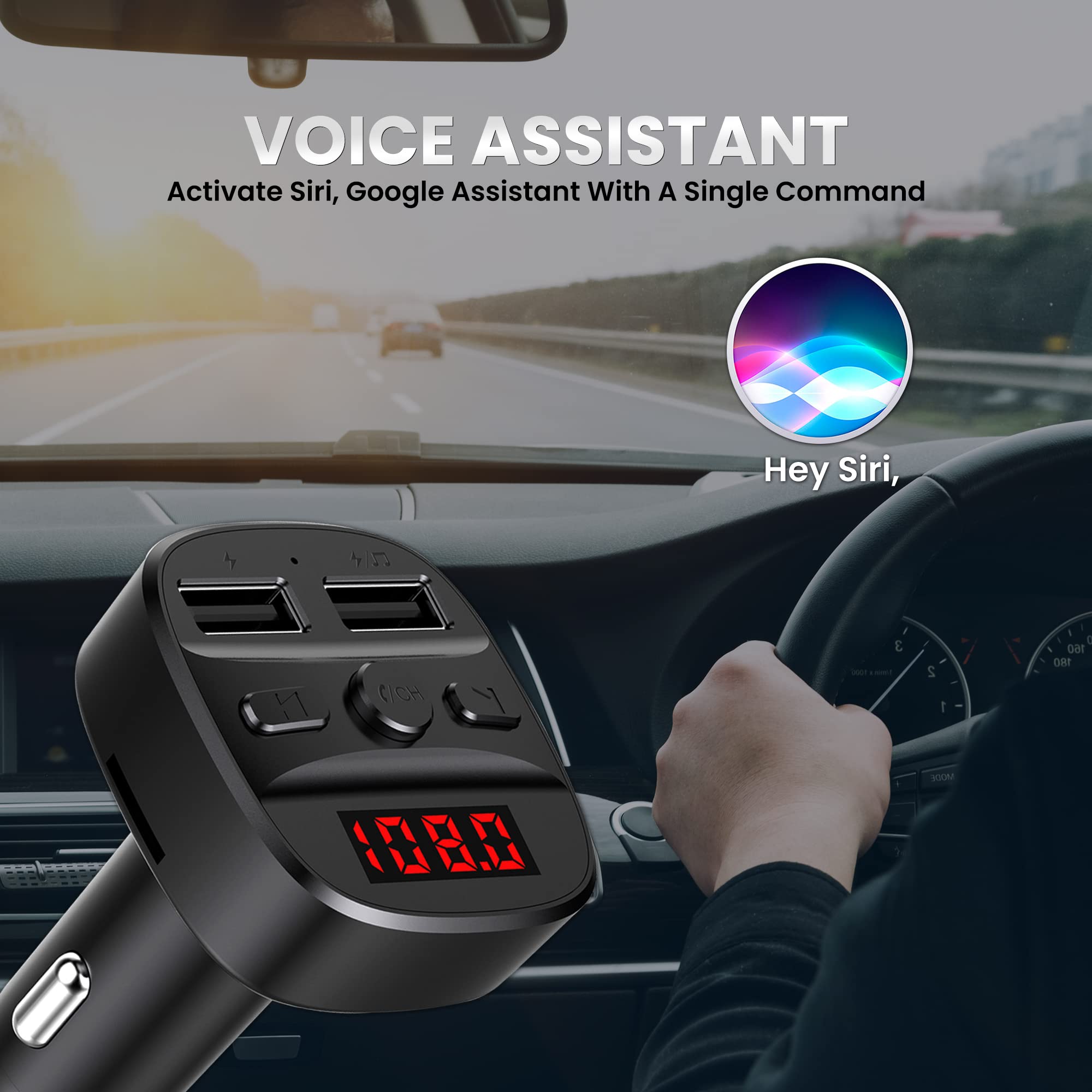 WeCool Bluetooth FM Transmitter - Car Music Streaming -7