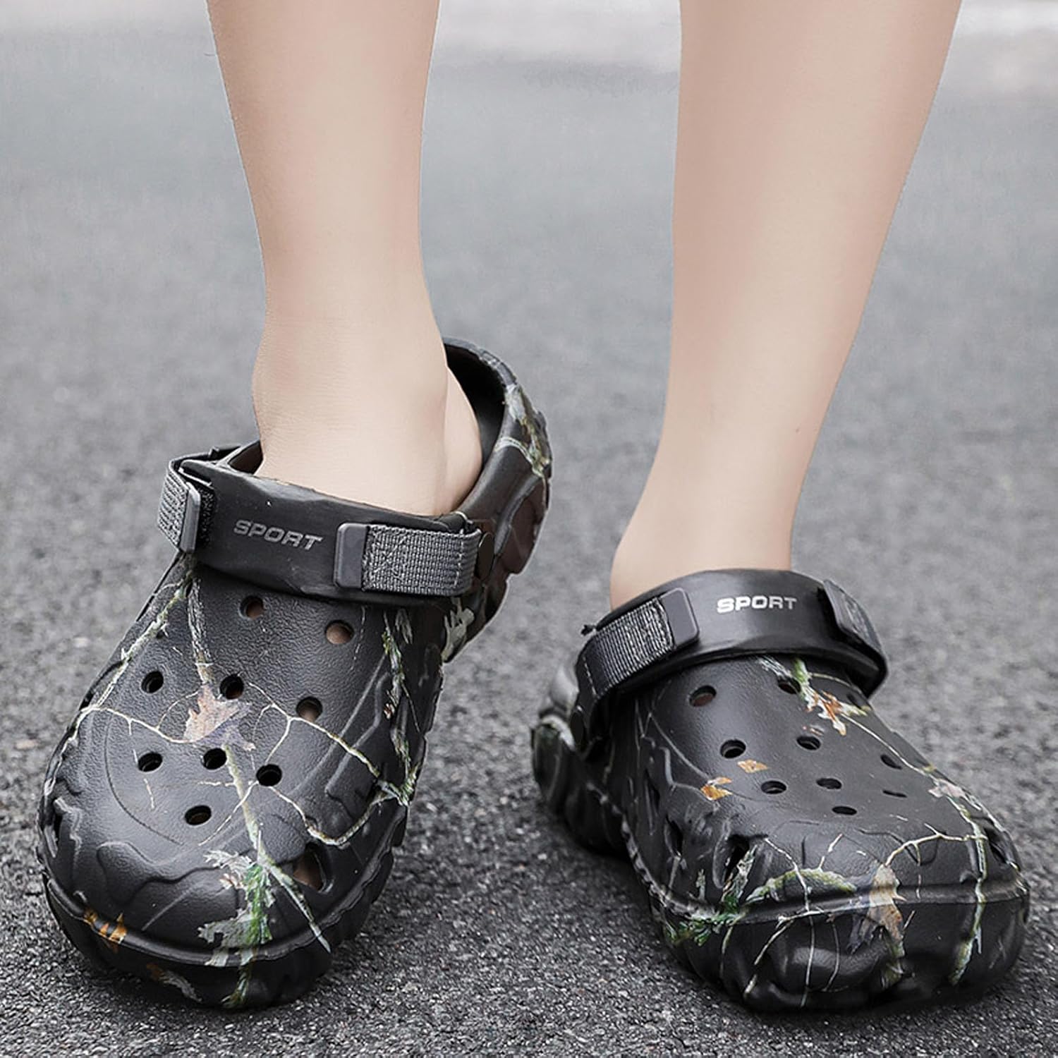 SECHRITE Men's Clogs Athletic Sports Outdoor Sandals Water Beach Shoes Slippers Sandals Lightweight Comfortable Breathable with Adjustable Back Strap - Image 6